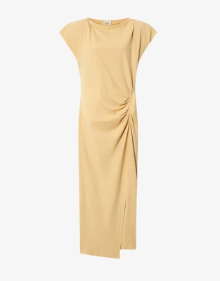 vestido isabel marant de punto de algodón nadela dusky yellow